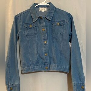 Btween Jeans Jacket Girls Classic Pockets Cotton Size XL Blue  NWT RTV $34(s3)